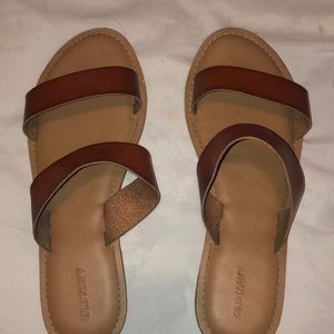 These are old navy cognac sandals